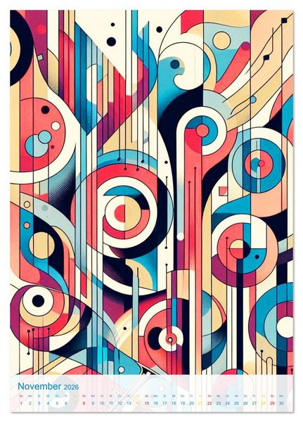 Produktbild: Syn&auml;sthetische Kunst - Musik in Farben und Formen (Tischkalender 2026 DIN A5 hoch), CALVENDO Monatskalender