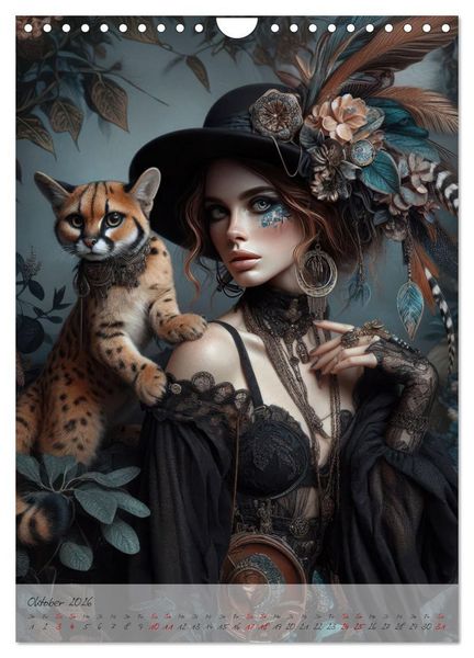 Produktbild: Eleganz der Exotik - Femme Fatale im Boh&egrave;me-Chic mit tierischen Begleitern (Wandkalender 2026 DIN A4 hoch), CALVENDO Monatskalender