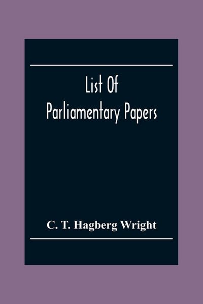 Produktbild: List Of Parliamentary Papers