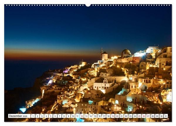 Produktbild: Santorini - Strahlendes Wei&szlig; an der Caldera (Wandkalender 2026 DIN A2 quer), CALVENDO Monatskalender
