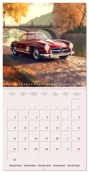 Produktbild: Voitures de course anciennes (Calendrier mural carr&eacute; 2026 30x30 cm) Calendrier double avec une page pour vos prises de notes
