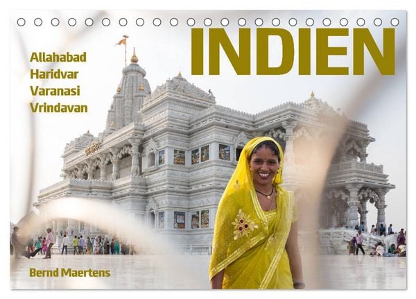 Produktbild: INDIEN Allahabad Haridwar Varanasi Vrindavan (Tischkalender 2026 DIN A5 quer), CALVENDO Monatskalender