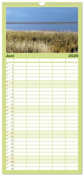 Produktbild: Familienplaner 2026 - Die Insel R&ouml;m&ouml; mit 5 Spalten (Wandkalender, 21 x 45 cm) CALVENDO