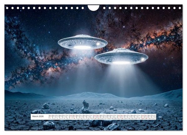 Produktbild: Flying saucers - The great journey (Wall Calendar 2026 DIN A4 landscape), CALVENDO 12 Month Wall Calendar