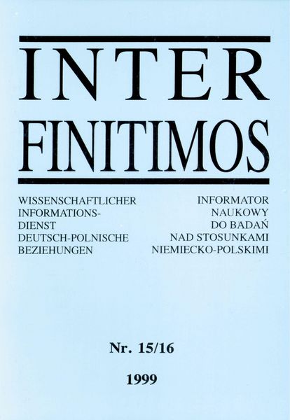 Produktbild: Inter Finitimos. Wissenschaftlicher Informationsdienst deutsch-polnische Beziehungen