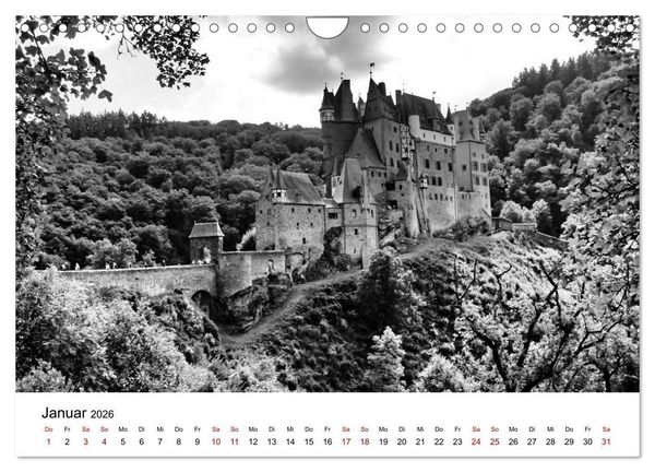 Produktbild: Burgen in schwarzwei&szlig; - Wie aus alten Zeiten (Wandkalender 2026 DIN A4 quer), CALVENDO Monatskalender