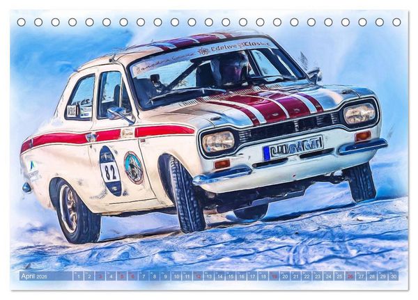 Produktbild: Rallye-Klassiker auf Eis (Tischkalender 2026 DIN A5 quer), CALVENDO Monatskalender