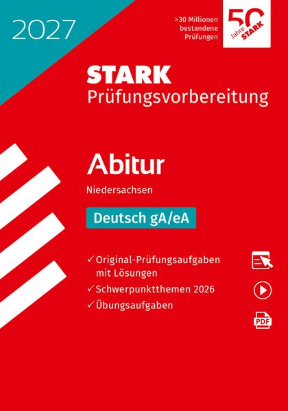 Produktbild: STARK Deutsch gA/eA - Abitur 2027 Niedersachsen - Pr&uuml;fungsvorbereitung