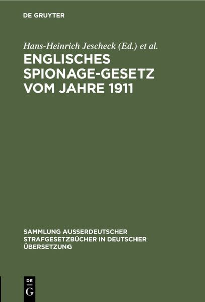 Produktbild: Englisches Spionage-Gesetz vom Jahre 1911