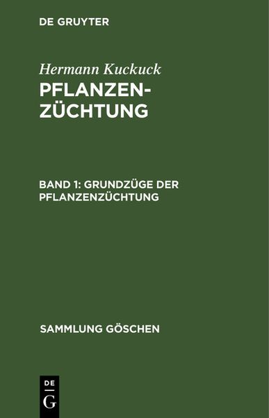 Produktbild: Grundz&uuml;ge der Pflanzenz&uuml;chtung