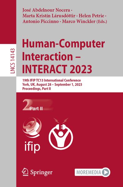 Produktbild: Human-Computer Interaction &ndash; INTERACT 2023