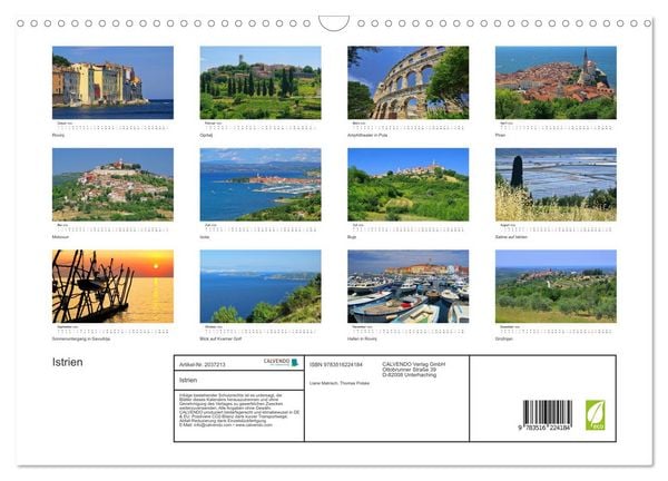 Produktbild: Istrien (Wandkalender 2026 DIN A3 quer), CALVENDO Monatskalender
