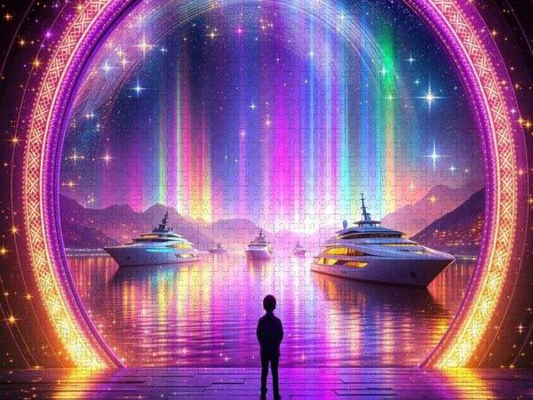 Produktbild: CALVENDO Puzzle Mystischer Regenbogenhafen | 1000 Teile Lege-Gr&ouml;&szlig;e 64x48cm Foto-Puzzle f&uuml;r gl&uuml;ckliche Stunden