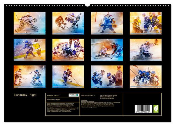Produktbild: Eishockey - Fight (hochwertiger Premium Wandkalender 2026 DIN A2 quer), Kunstdruck in Hochglanz