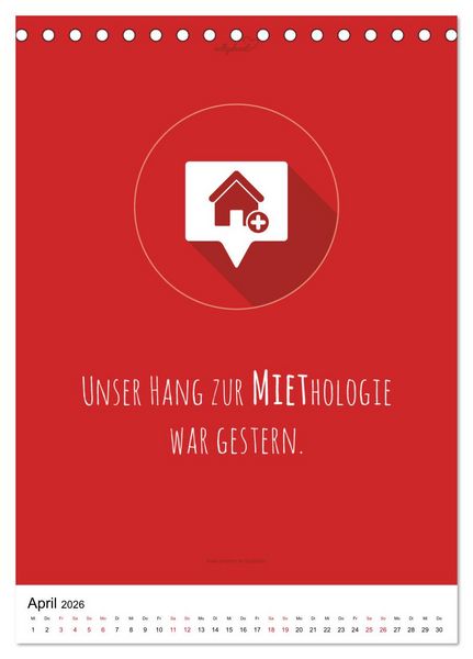 Produktbild: vollgeherzt: Der besondere Kalender f&uuml;r Bauherren mit motivierenden Hausbauzitaten (Tischkalender 2026 DIN A5 hoch), CALVENDO Monatskalender