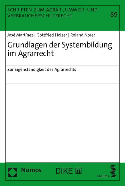 Produktbild: Grundlagen der Systembildung im Agrarrecht