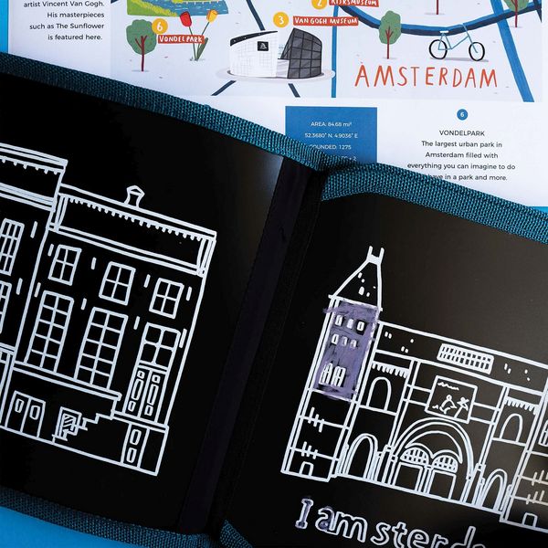 Produktbild: Kreidemalbuch Set mit 4 Kreiden Amsterdam