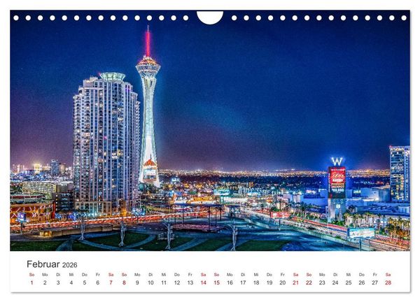 Produktbild: Las Vegas - Die Hauptstadt der Unterhaltung. (Wandkalender 2026 DIN A4 quer), CALVENDO Monatskalender