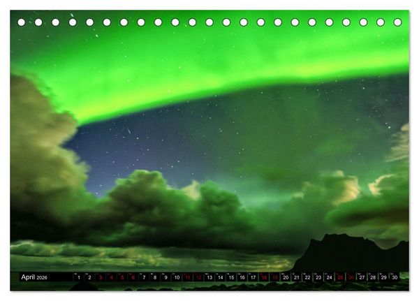 Produktbild: AURORA BOREALIS tanzt (Tischkalender 2026 DIN A5 quer), CALVENDO Monatskalender