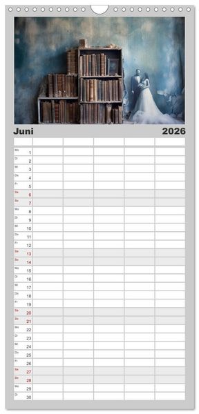 Produktbild: Familienplaner 2026 - B&uuml;cherzauber mit 5 Spalten (Wandkalender, 21 x 45 cm) CALVENDO