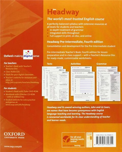 Produktbild: New Headway: Pre-intermed./Teacher's Book & Resource