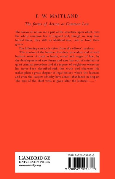 Produktbild: The Forms of Action at Common Law