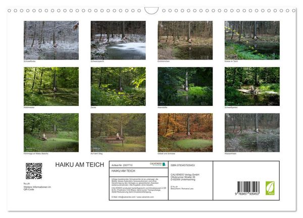 Produktbild: HAIKU AM TEICH (Wandkalender 2026 DIN A3 quer), CALVENDO Monatskalender
