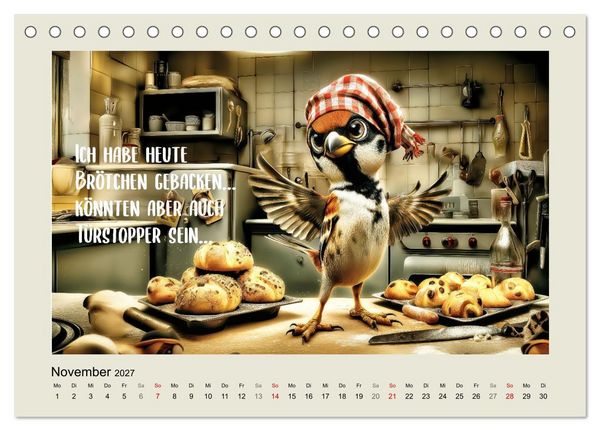 Produktbild: Kesse Spatzen (Tischkalender 2027 DIN A5 quer), CALVENDO Monatskalender