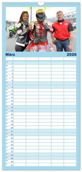 Produktbild: Familienplaner 2026 - Sachsenring Classic mit 5 Spalten (Wandkalender, 21 x 45 cm) CALVENDO