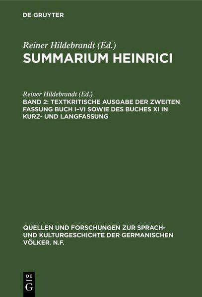 Produktbild: Textkritische Ausgabe der zweiten Fassung Buch I-VI sowie des Buches XI in Kurz- und Langfassung