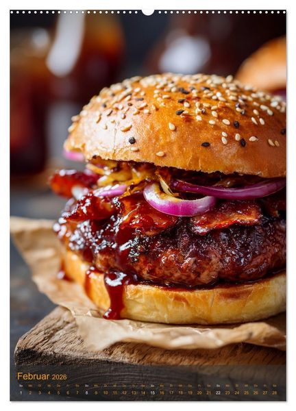 Produktbild: Burger Kalender - Foodporn f&uuml;r echte Burgerfans (Wandkalender 2026 DIN A2 hoch), CALVENDO Monatskalender