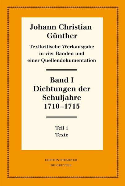 Produktbild: Dichtungen der Schuljahre 1710&ndash;1715