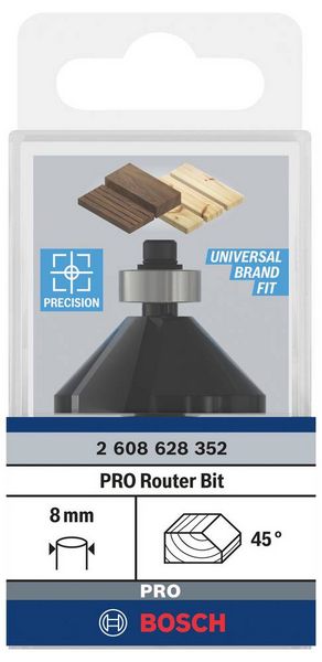 Produktbild: Bosch Accessories 2608628352 Fasenfr&auml;ser Hartmetall L&auml;nge 56mm Schaftdurchmesser 8mm