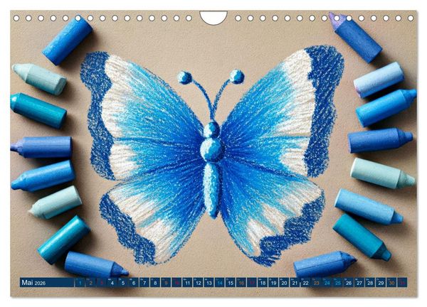 Produktbild: Artwork Schmetterlinge - Filigrane Leichtigkeit (Wandkalender 2026 DIN A4 quer), CALVENDO Monatskalender