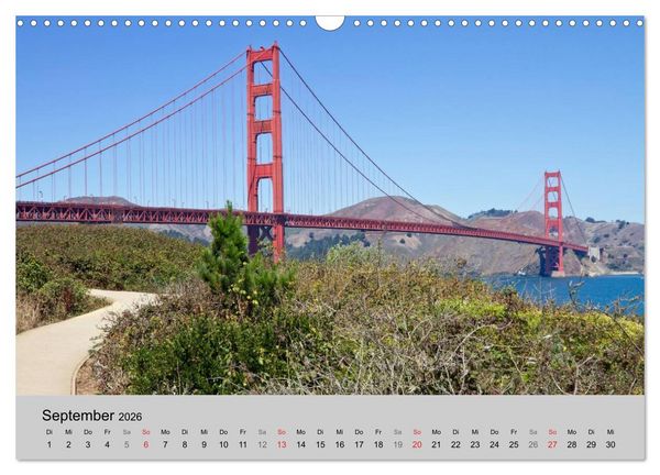 Produktbild: GOLDEN GATE BRIDGE Faszination San Francisco (Wandkalender 2026 DIN A3 quer), CALVENDO Monatskalender