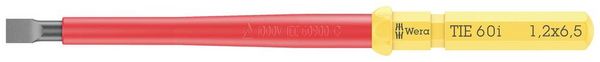 Produktbild: Wera Kraftform Kompakt VDE 60 i 1,2 x 6,5 x 157 mm TIE Elektriker Schlitz Wechselklinge 6.5 mm 157 mm