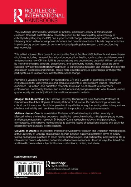 Produktbild: The Routledge International Handbook of Critical Participatory Inquiry in Transnational Research Contexts