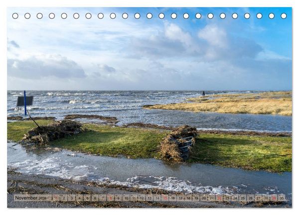 Produktbild: Norddeich Spaziergang vom Hafen bis zum Strand (Tischkalender 2026 DIN A5 quer), CALVENDO Monatskalender