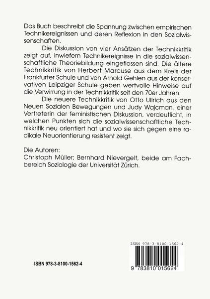 Produktbild: Technikkritik in der Moderne
