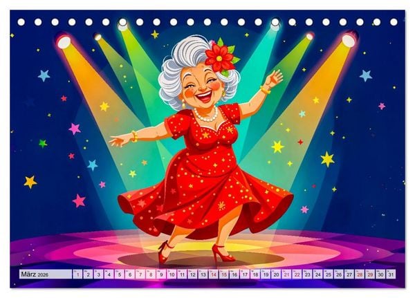 Produktbild: Oma rockt den Ruhestand - Lustiger Frauenkalender mit Humor (Tischkalender 2026 DIN A5 quer), CALVENDO Monatskalender