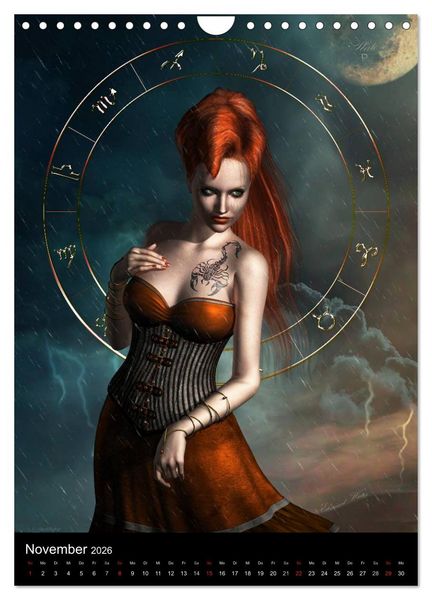 Produktbild: Unter Sternen geboren - Fantasy Tierkreis im Zeichen der Frau (Wandkalender 2026 DIN A4 hoch), CALVENDO Monatskalender
