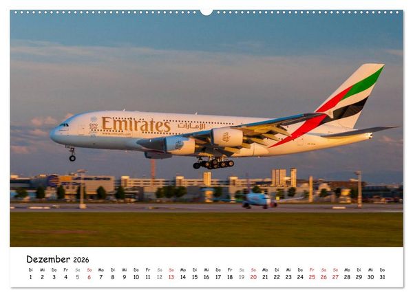 Produktbild: Airliner in M&uuml;nchen / 2026 (Wandkalender 2026 DIN A2 quer), CALVENDO Monatskalender