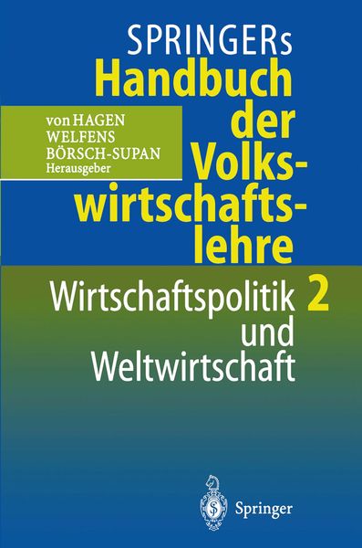 Produktbild: Springers Handbuch der Volkswirtschaftslehre 2
