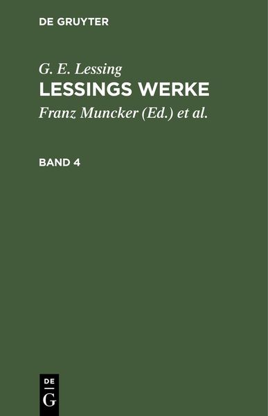 Produktbild: G. E. Lessing: Lessings Werke. Band 4