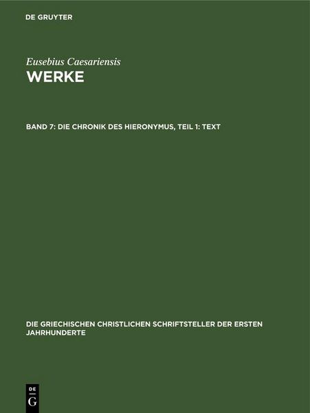 Produktbild: Die Chronik des Hieronymus, Teil 1: Text