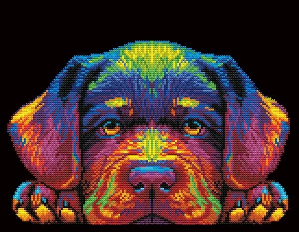 Produktbild: DIAMOND DOTZ - Diamond Painting Neon Hundewelpen