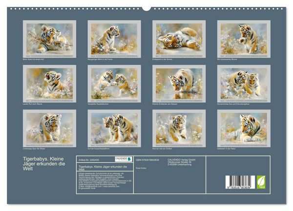 Produktbild: Tigerbabys. Kleine J&auml;ger erkunden die Welt (hochwertiger Premium Wandkalender 2027 DIN A2 quer), Kunstdruck in Hochglanz