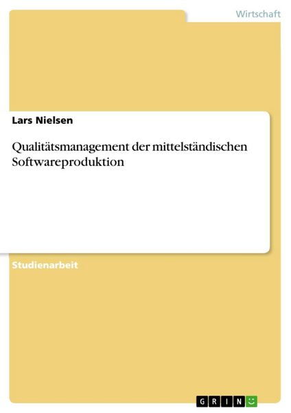 Produktbild: Qualit&auml;tsmanagement der mittelst&auml;ndischen Softwareproduktion