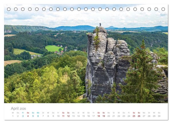 Produktbild: Sachsen - Eine stimmungsvolle Wanderung in Bildern (Tischkalender 2026 DIN A5 quer), CALVENDO Monatskalender