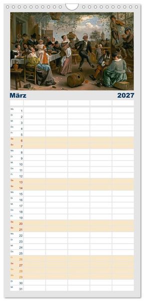 Produktbild: Familienplaner 2027 - Party Time - Das Fest in der Kunst mit 5 Spalten (Wandkalender, 21 x 45 cm) CALVENDO